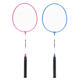 Sada 2 dadmintonových raket a nylonové letky NILS NRZ001 růžovo-modrá
